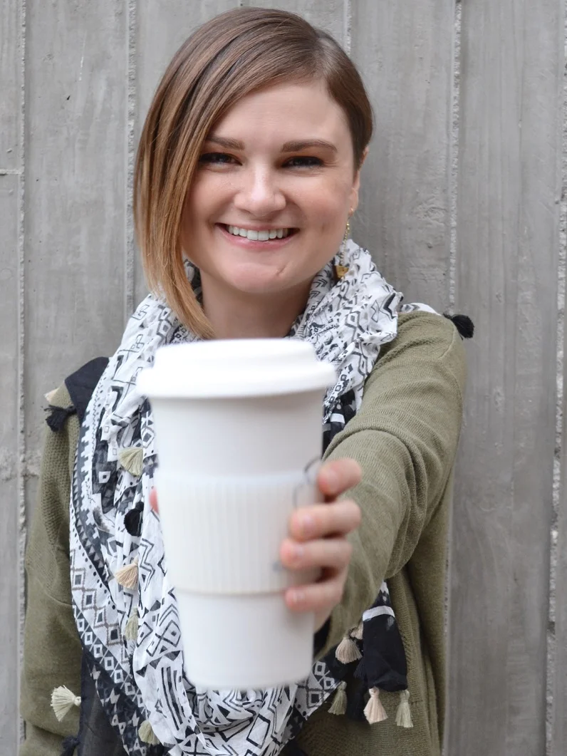 Cheers to reusable coffee cups! SHE CO-FOUNDER, Jennifer klotz, ms, rd, ldn - Photo credit: SHE chANGES EVERYTHING