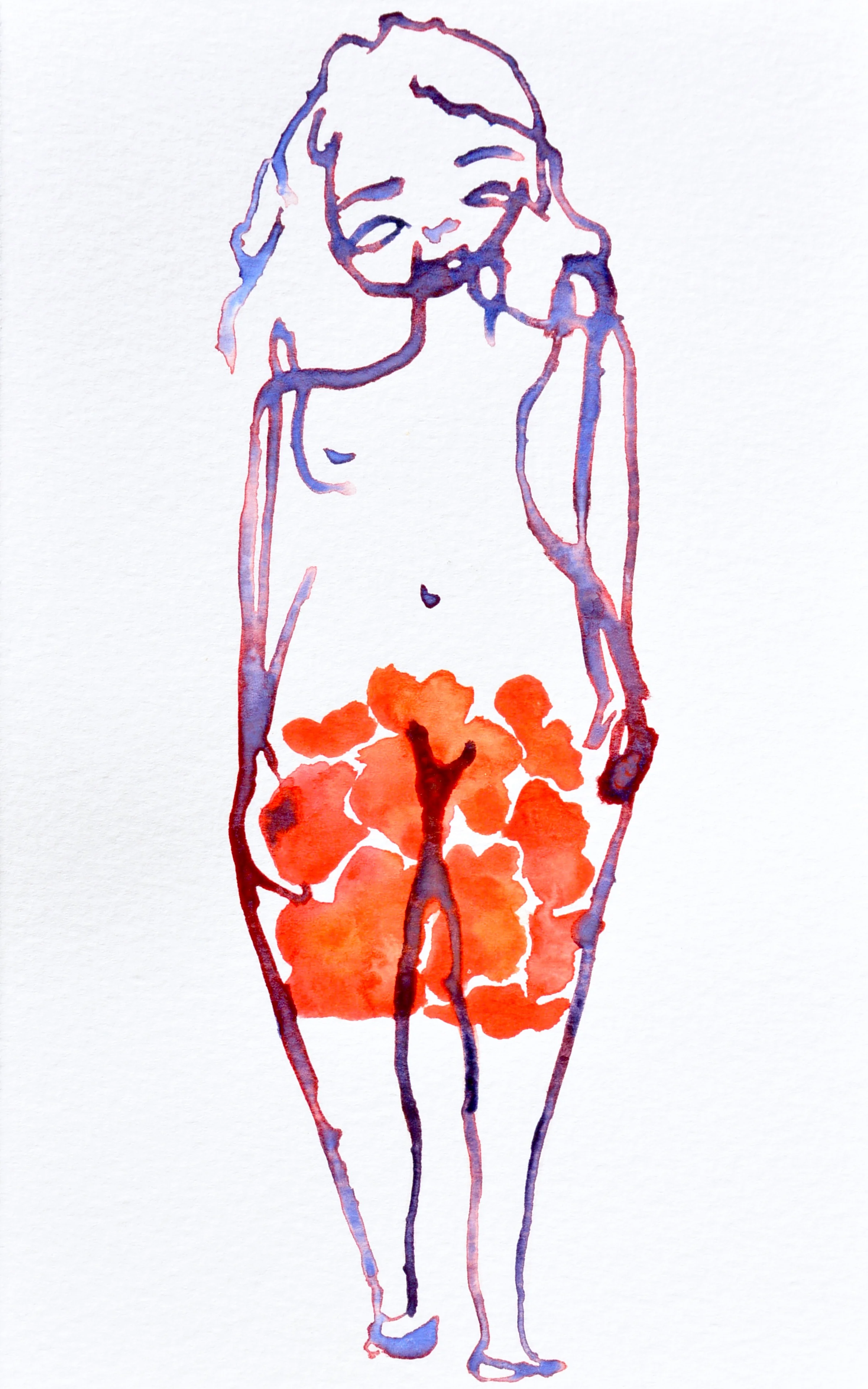 bloom , 2016. Watercolor. 8 x 5 in. 
