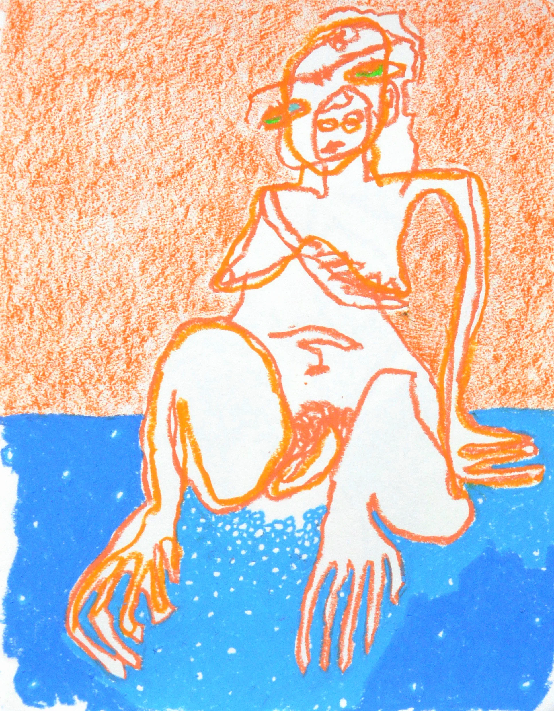 Sits bone , 2018. Oil Pastel. 14 x 11 in.