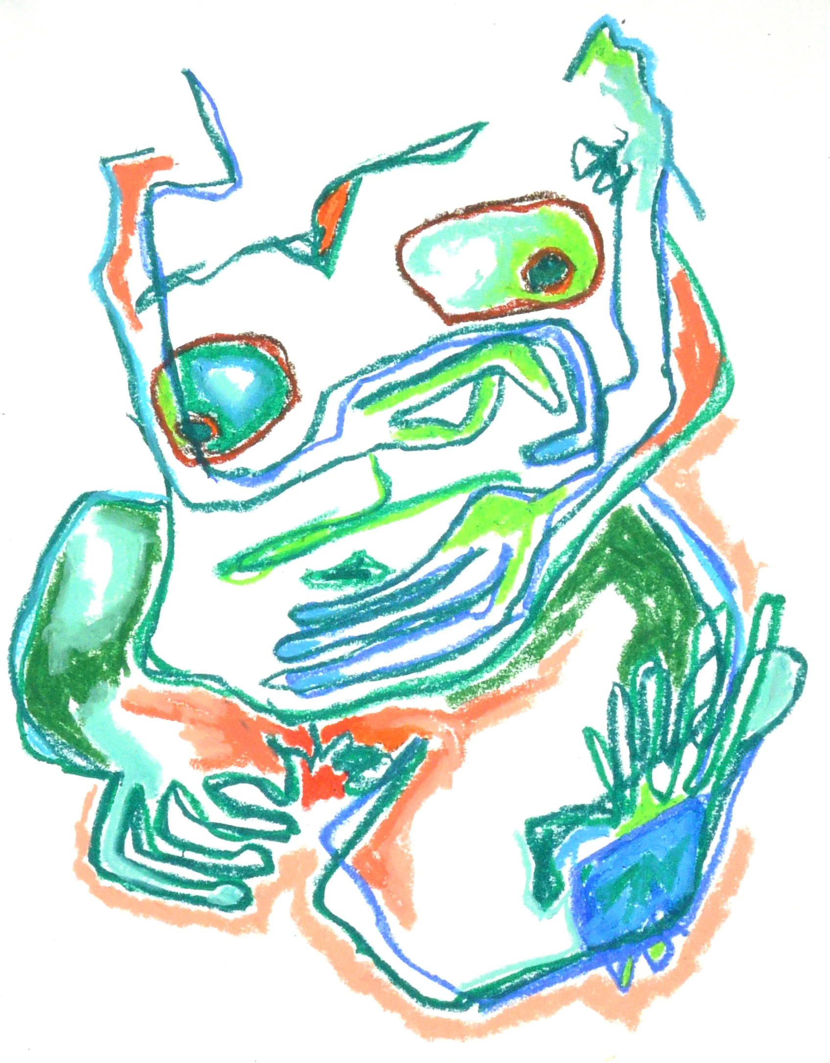 de fente , 2019. Oil Pastel. 14 x 11 in.