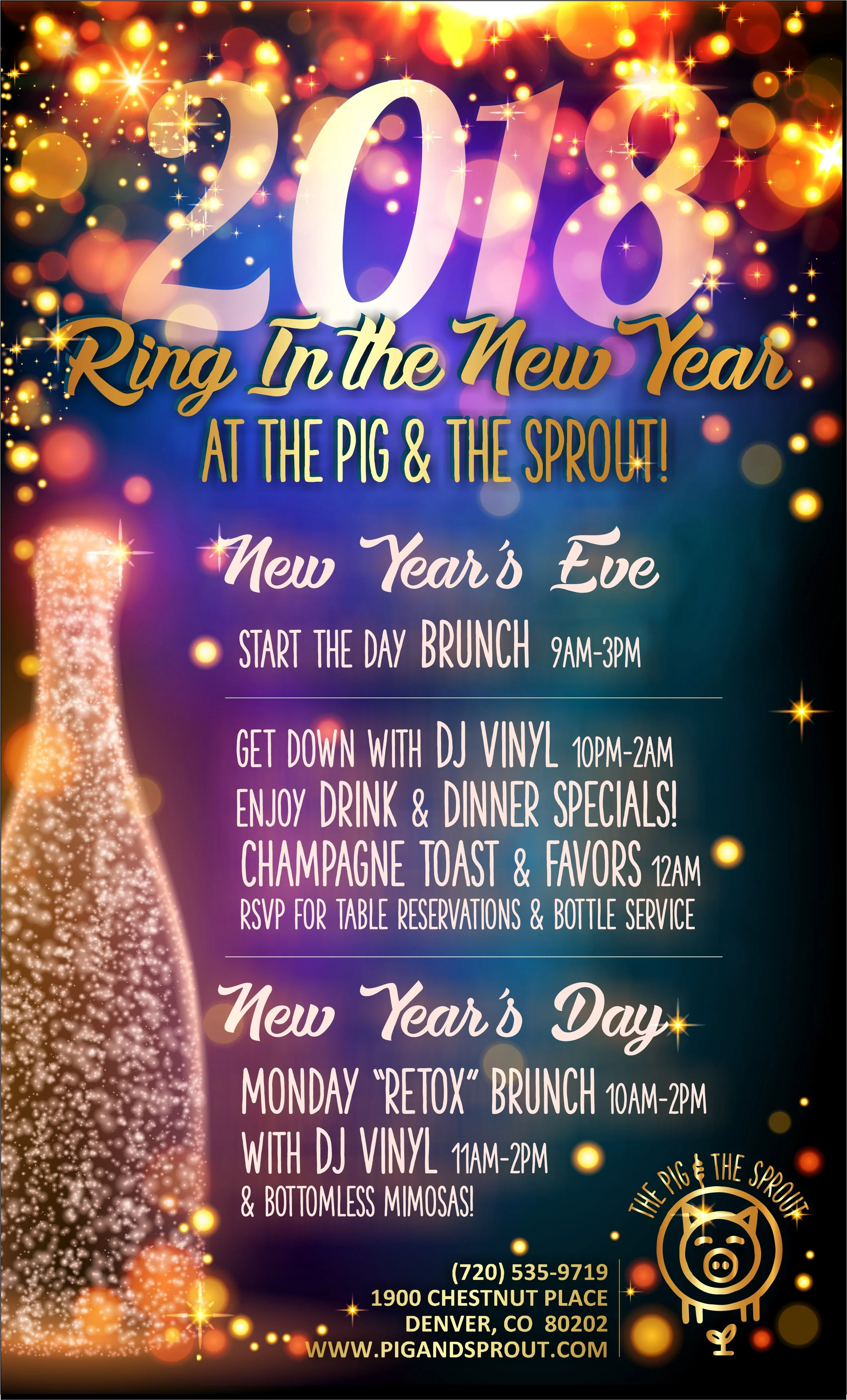 New Year's Day Brunch @ The Pig & The Sprout