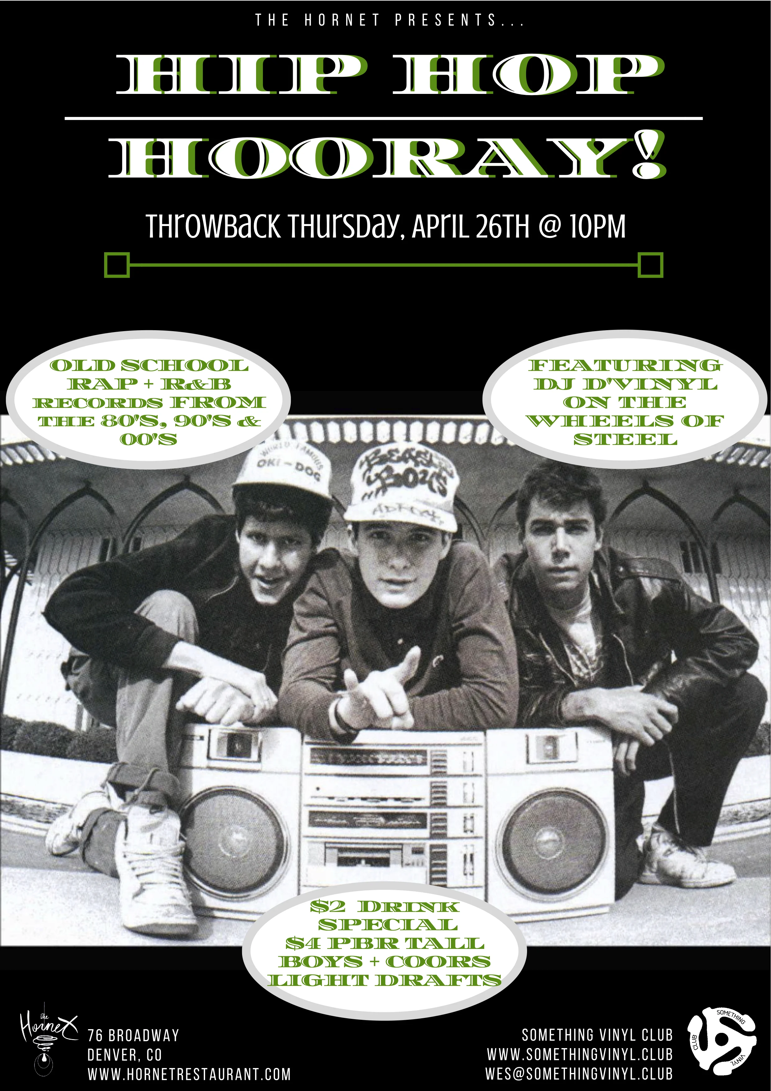 Hip-Hop Hooray @ The Hornet: An Old-School Get Down!