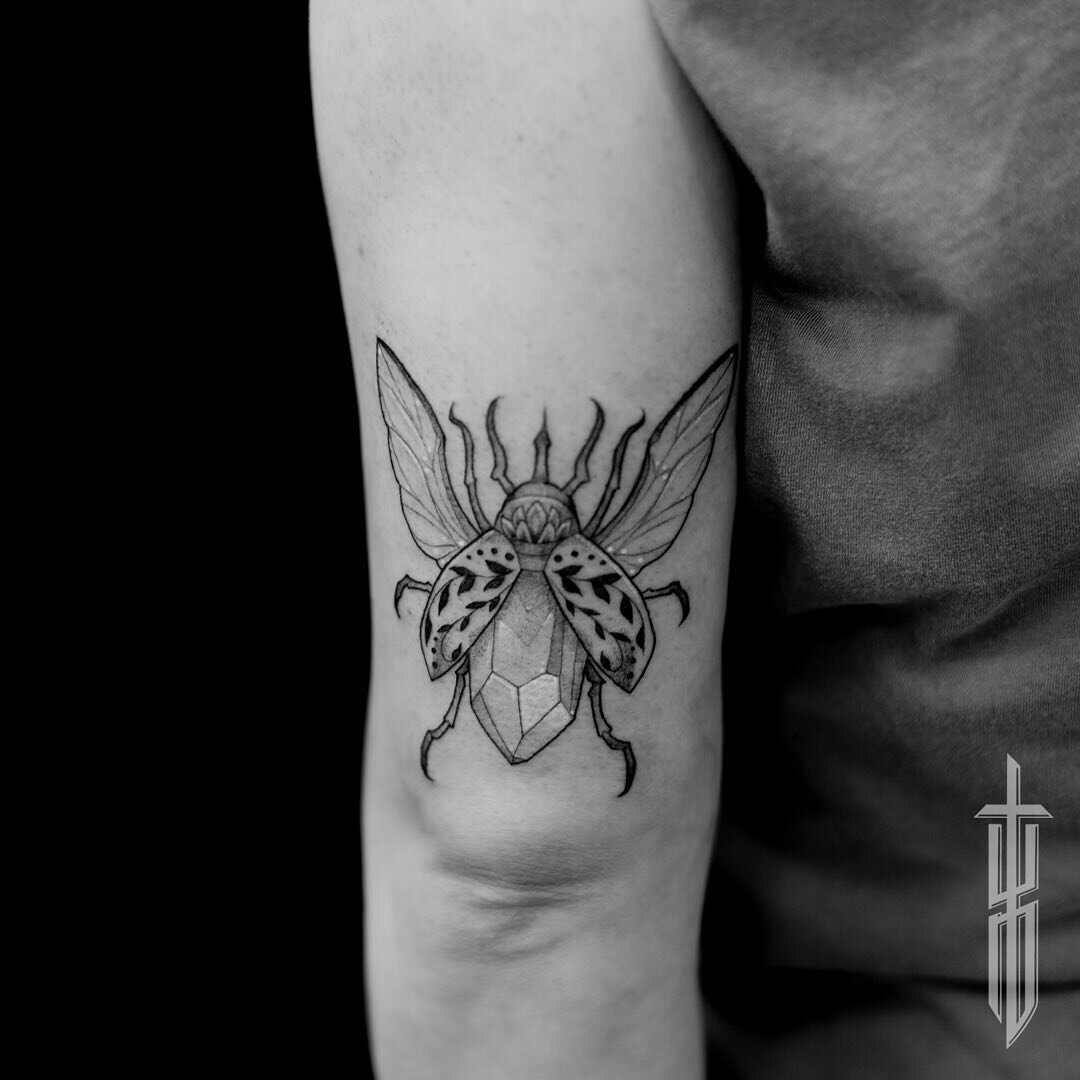 Good times. Thank you. 🪲 

#tattoo #blackandgreytattoo #beetle #beetletattoo #tattooflashart #winnipegtattoo #winnipegtattooartist