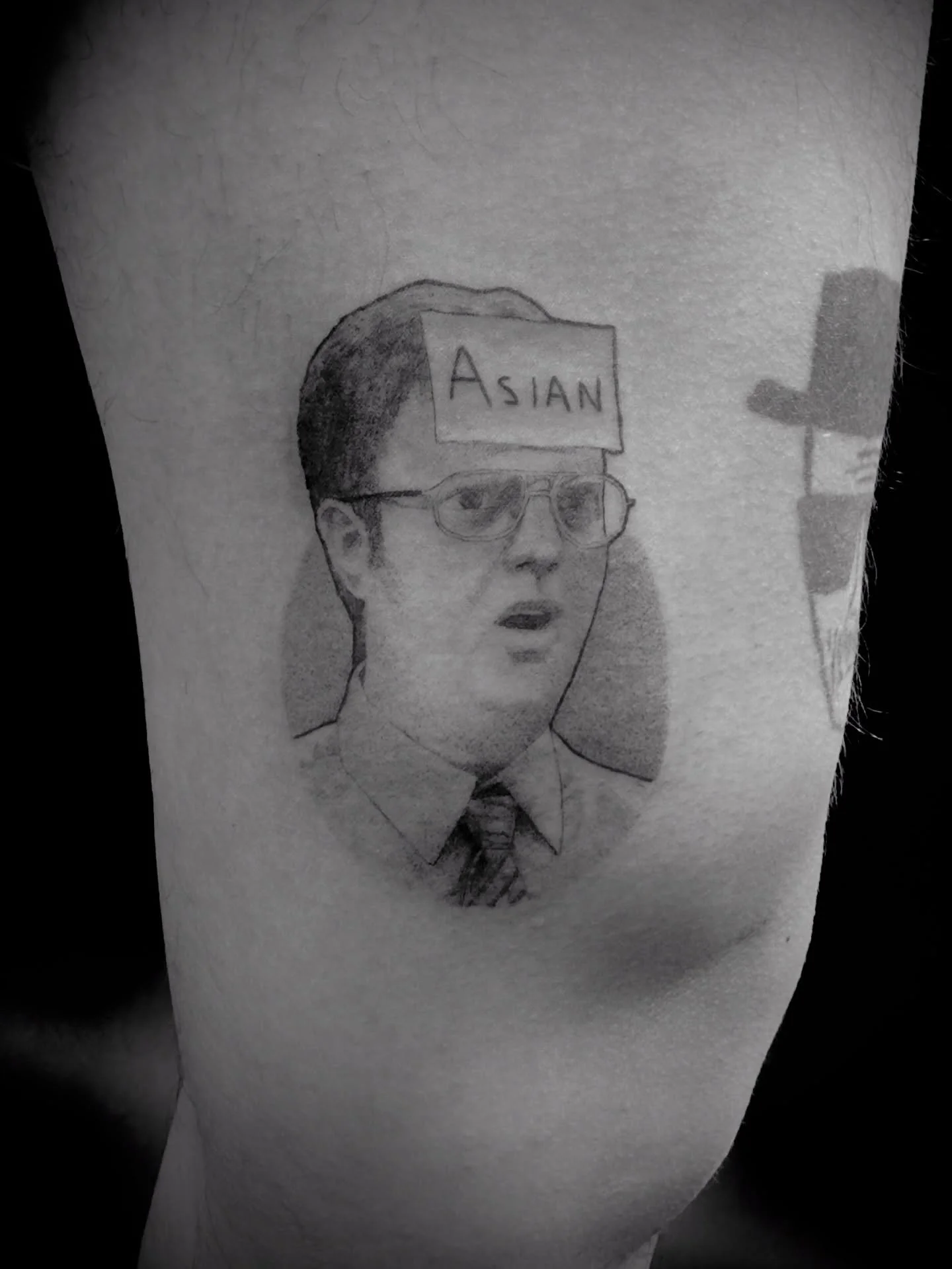 Pam: OK, if I have to do this, based on stereotypes that are totally untrue, that I do not agree with, you would maybe not be a very good driver.
Dwight: Oh man! Am I a woman?!

#theofficetattooo #dwightschrute #tattoo #blackandgreytattoo #winnipegta