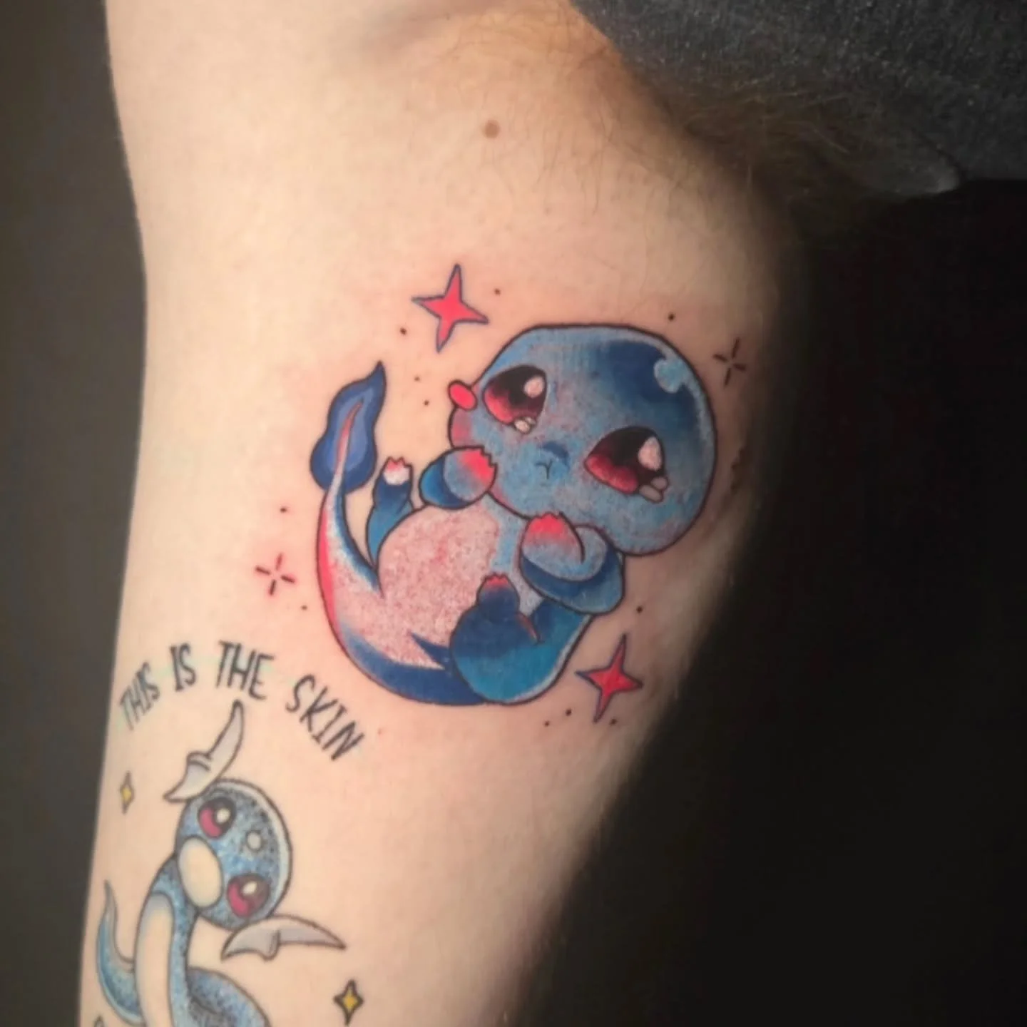 💧 Water Charmander 🔥 
2 more Elemental Bent Pokemon available in my 30% off flash!

Was so excited because I got to tattoo this one LIVE! 😁
.
If you are interested in being in my next live tattoo please let me know in the form when you book ♡

#po