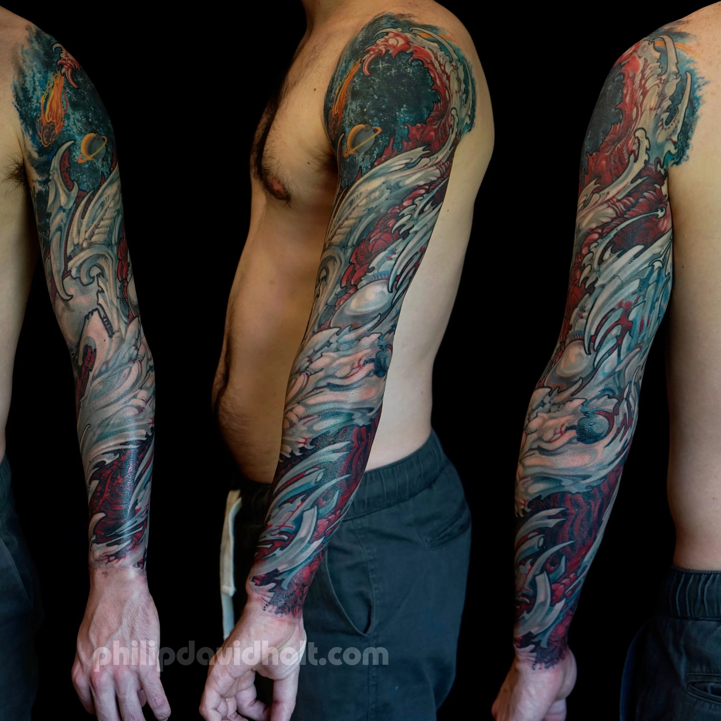 tampa florida biomechanical space tattoo sleeve
