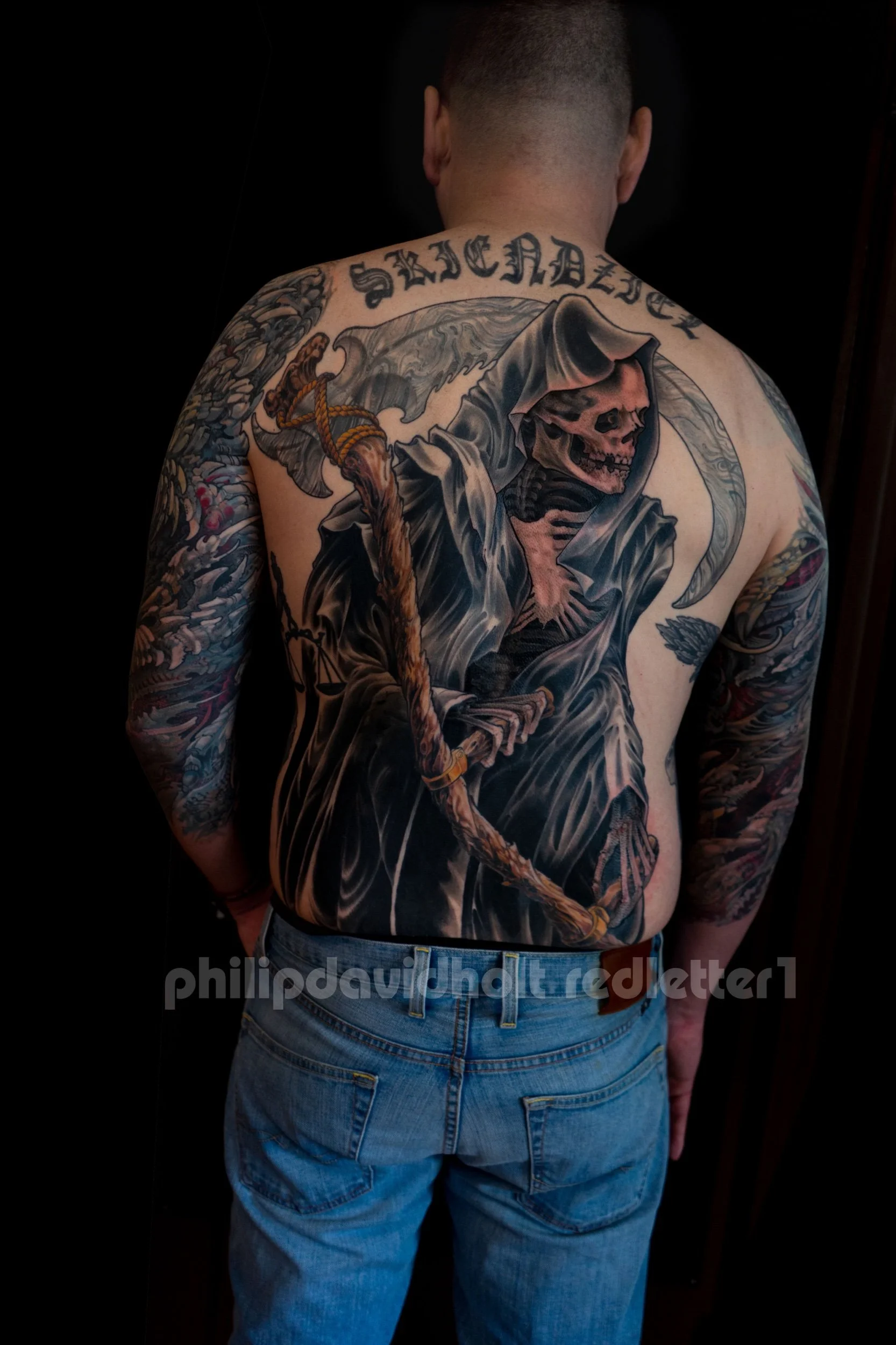 tampa florida grim reaper backpiece tattoo