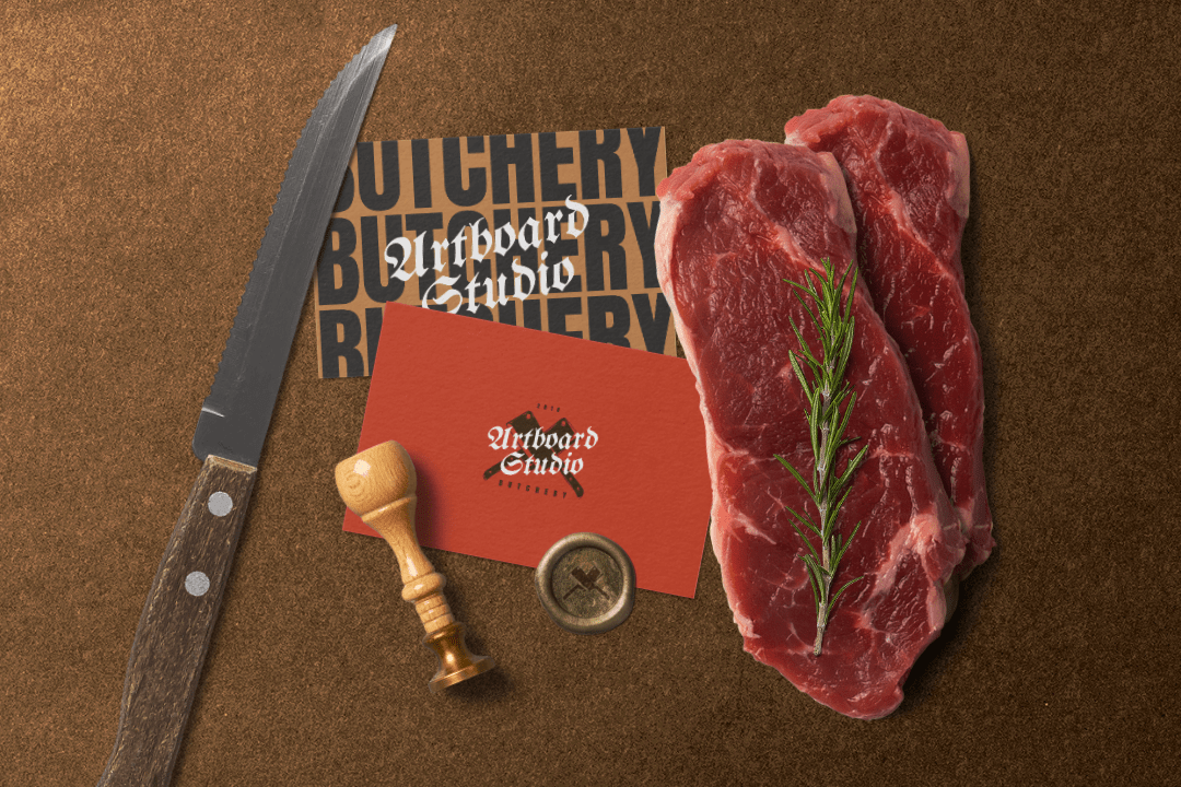 Download Butchery Branding Design Mockup Scene