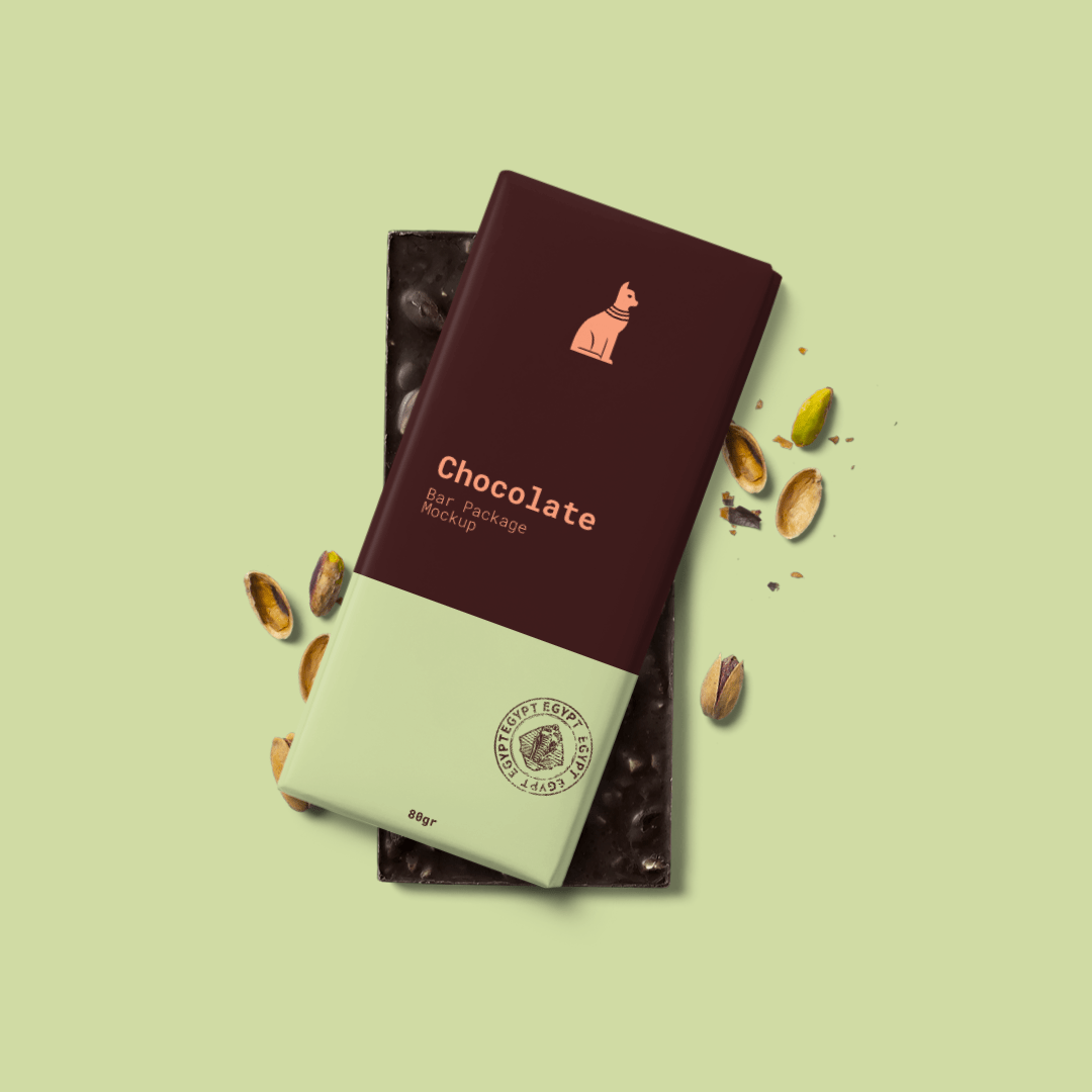 Chocolate Bar Packaging Mockup Scene