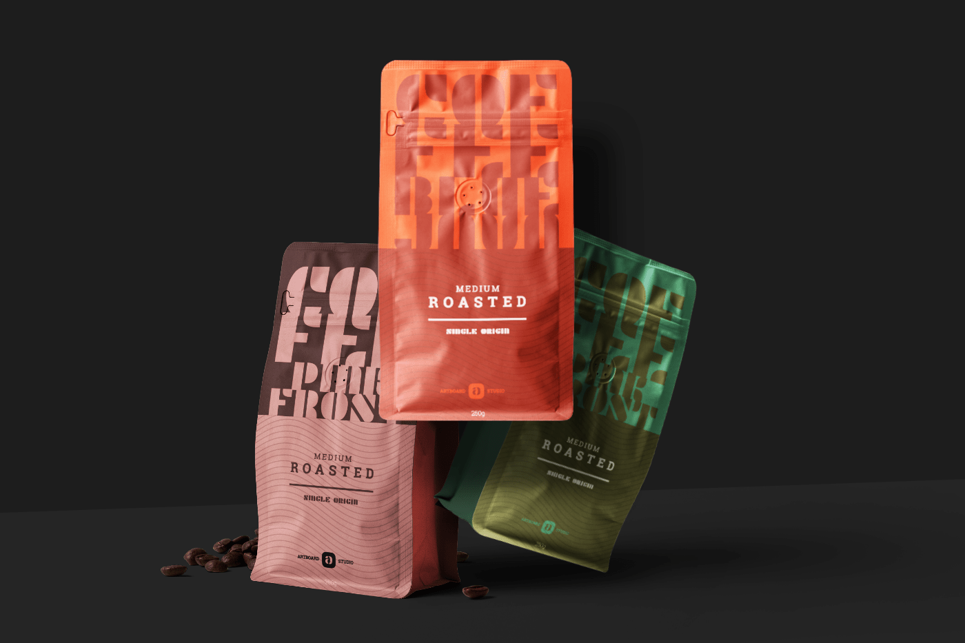 Download Coffee Package Mockup Scene