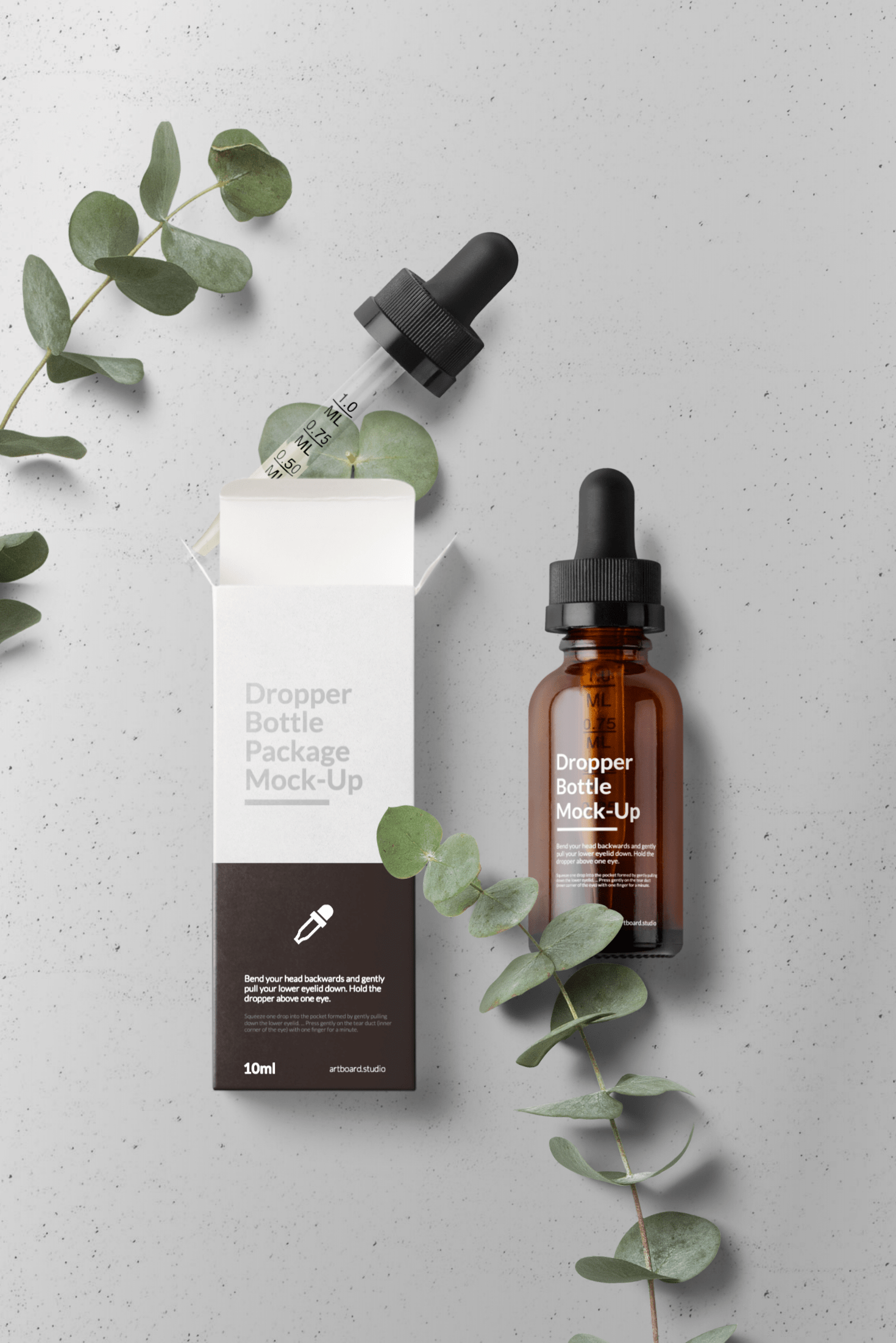 Download Dropper Bottle Package Mockup Scene