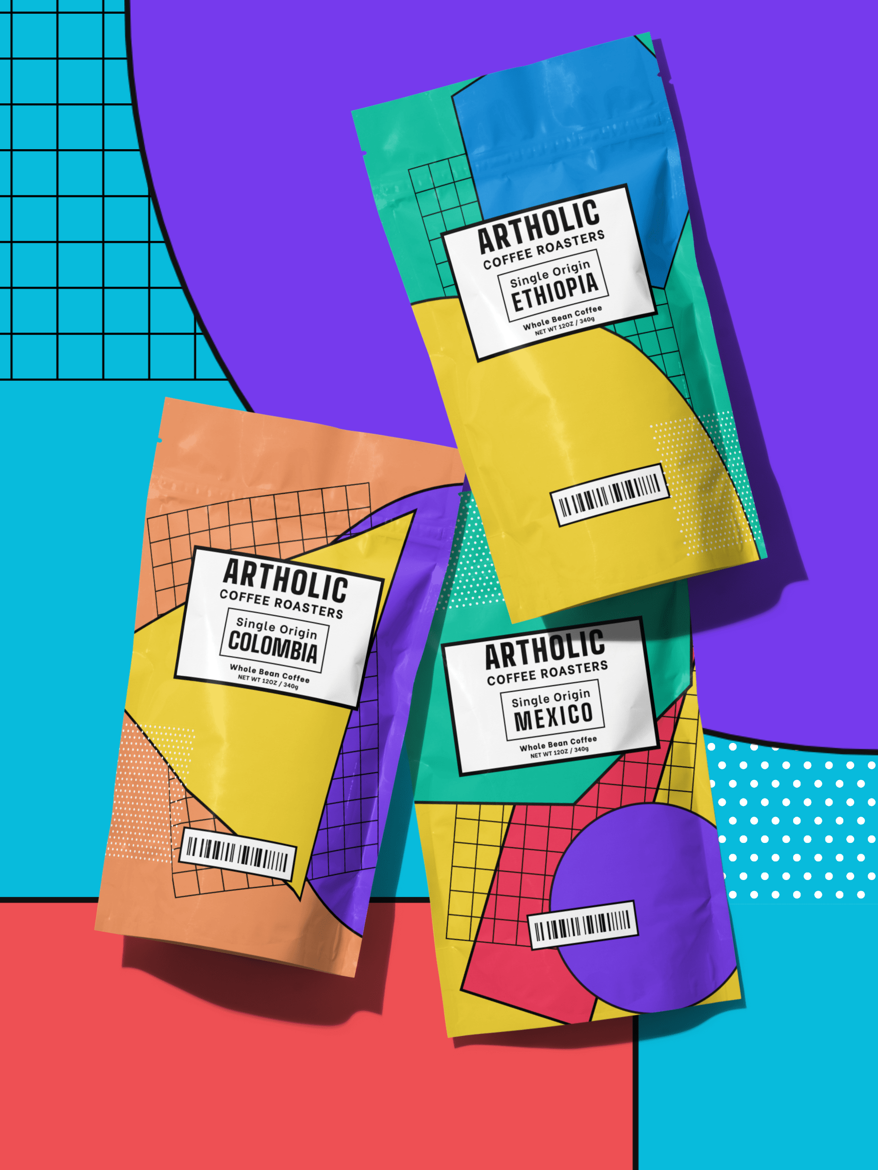 coffee packaging design mockup scene
