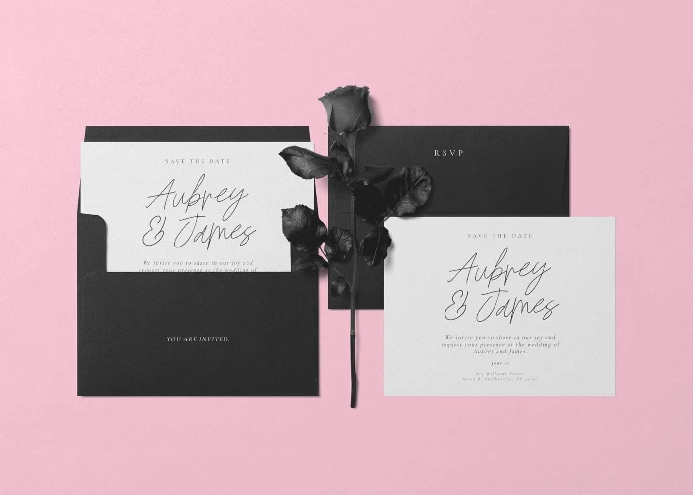 Download Invitation Card Design Mockup Scene