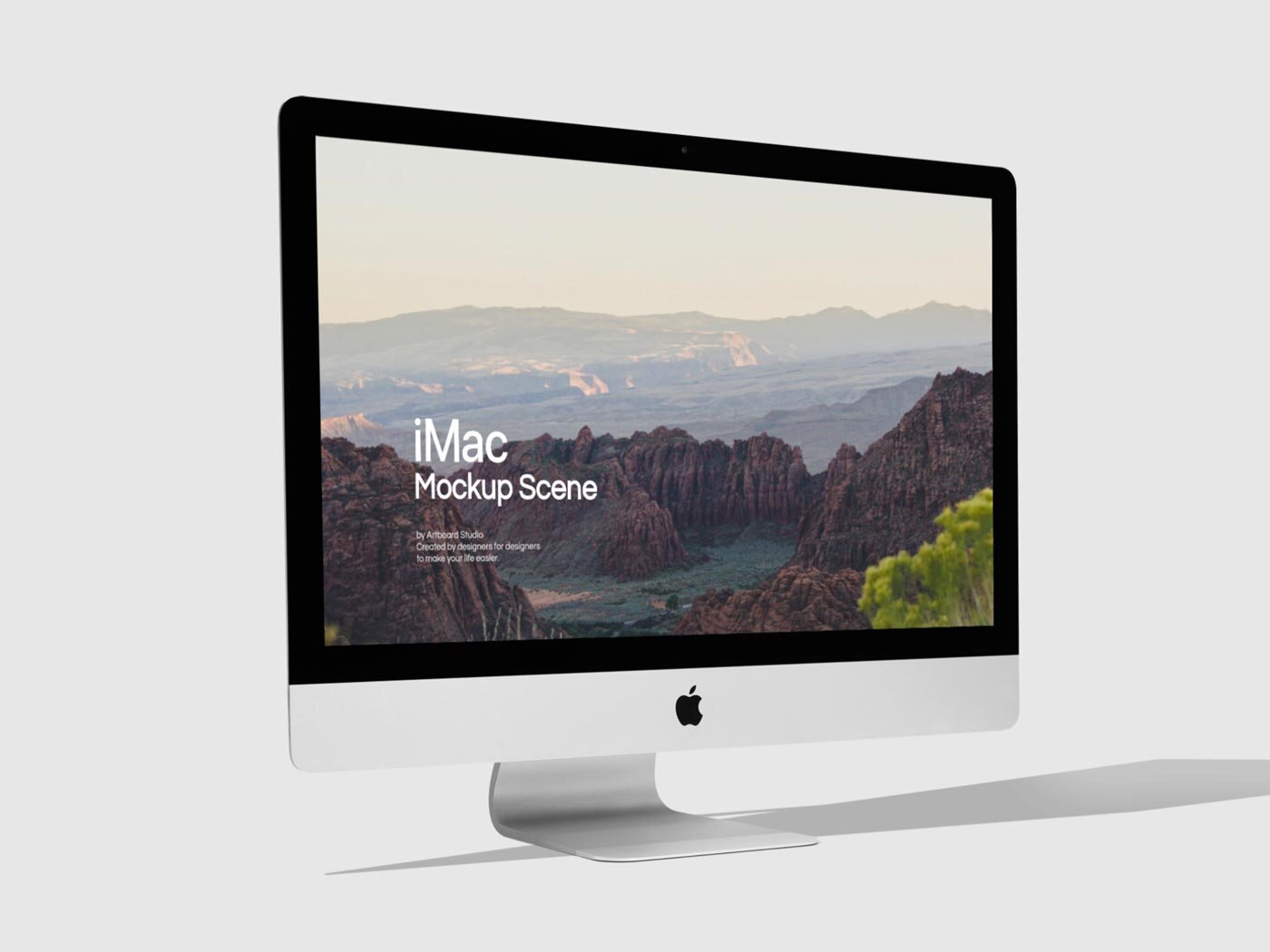 Download Imac Mockup With Spotlight Hard Shadow