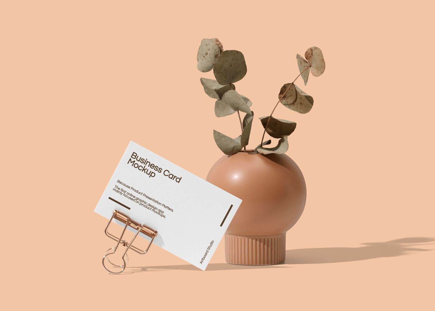 Download Business Card Mockup Template With A Decorative Item
