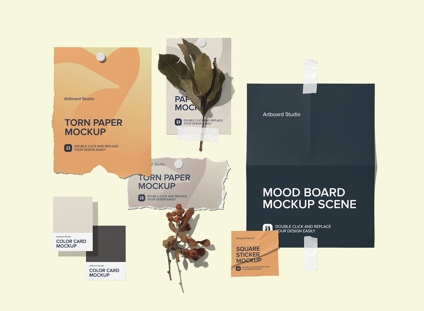 Download Mood Board Mockup Scene