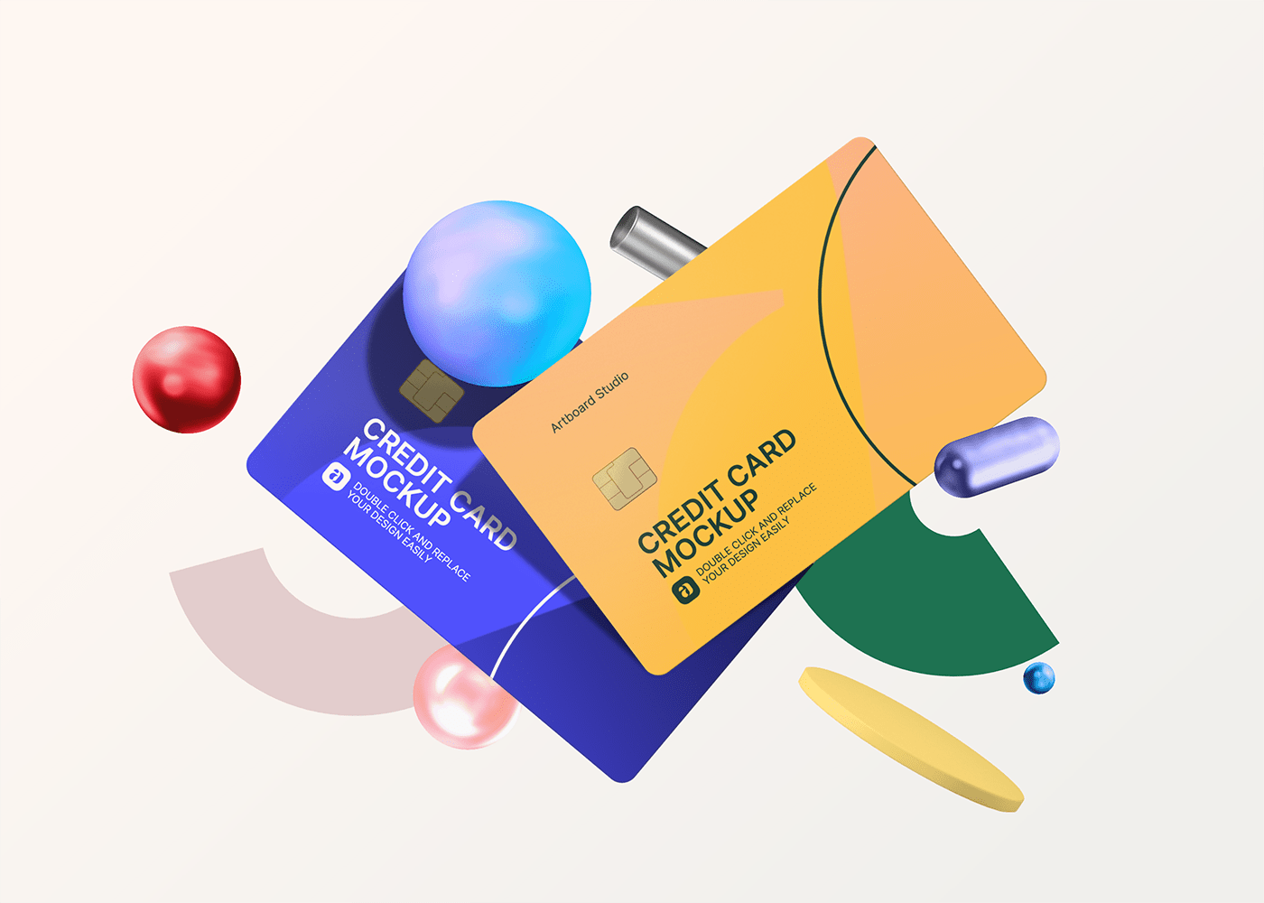 Download Credit Card Mockup Scene