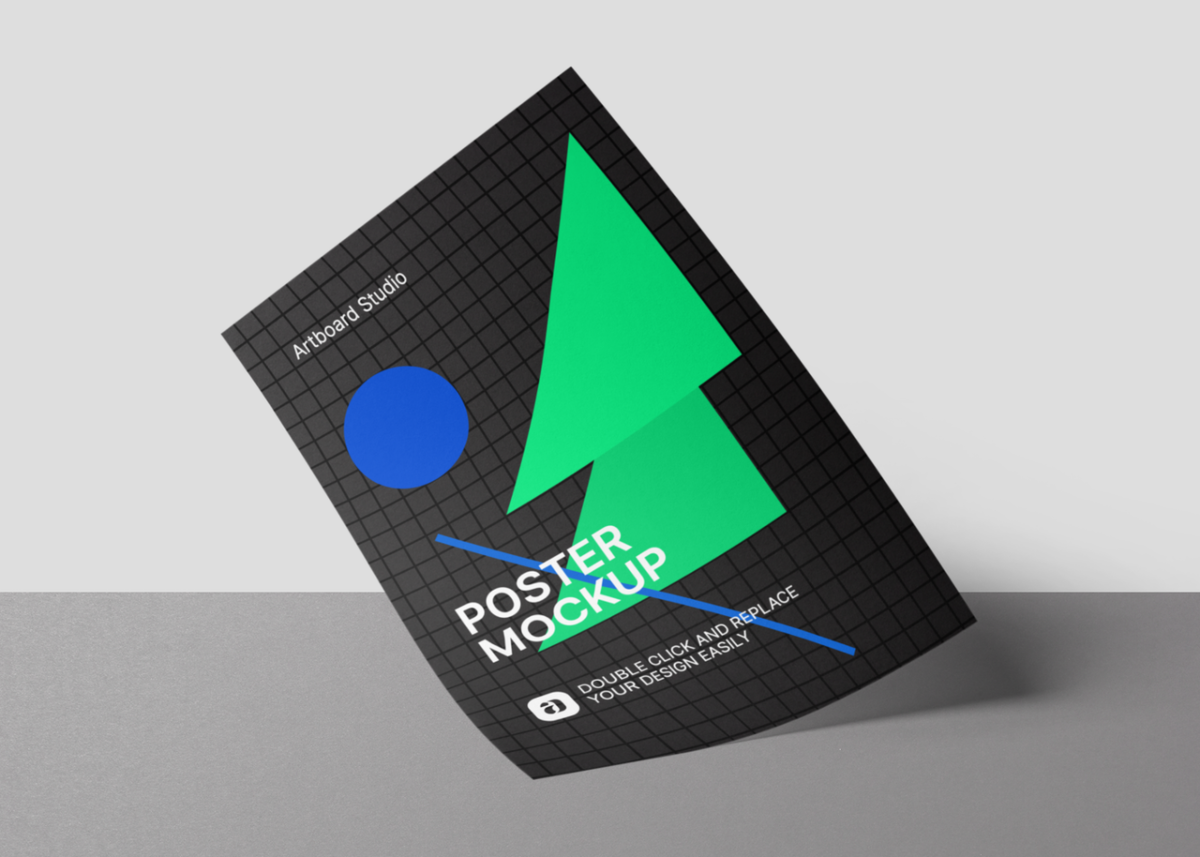 Download Falling Poster Mockup Scene