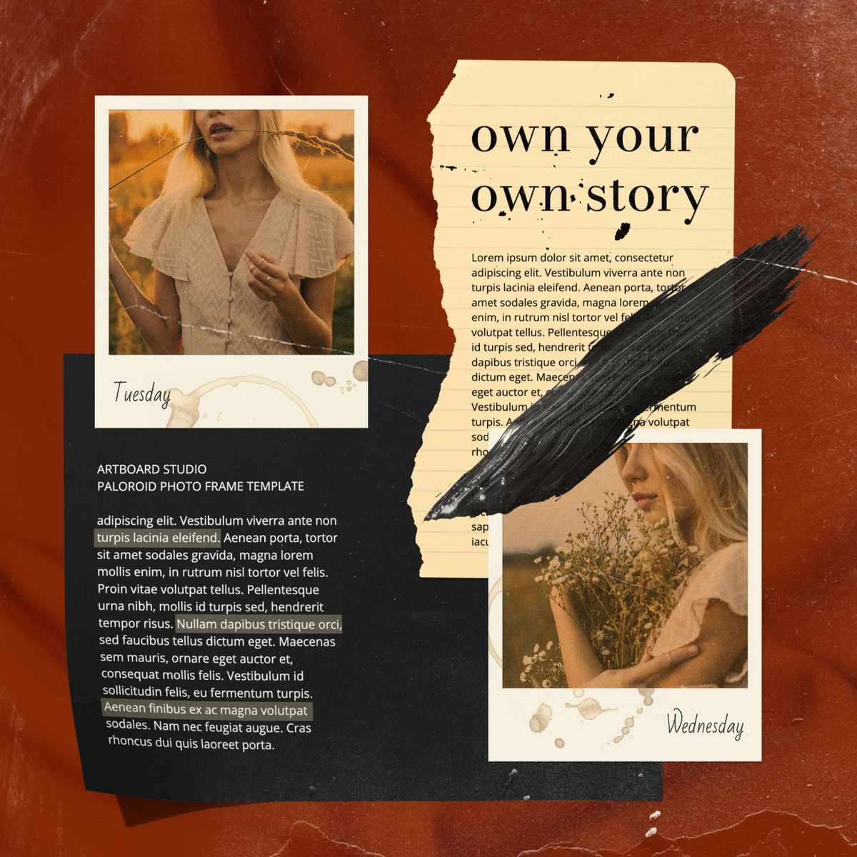 Download Polaroid Photo Frame And Paper Instagram Post Template