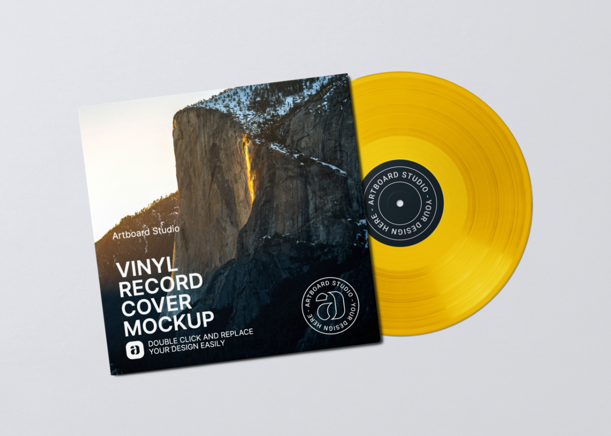 Download Vinyl Record Cover Mockup Scene