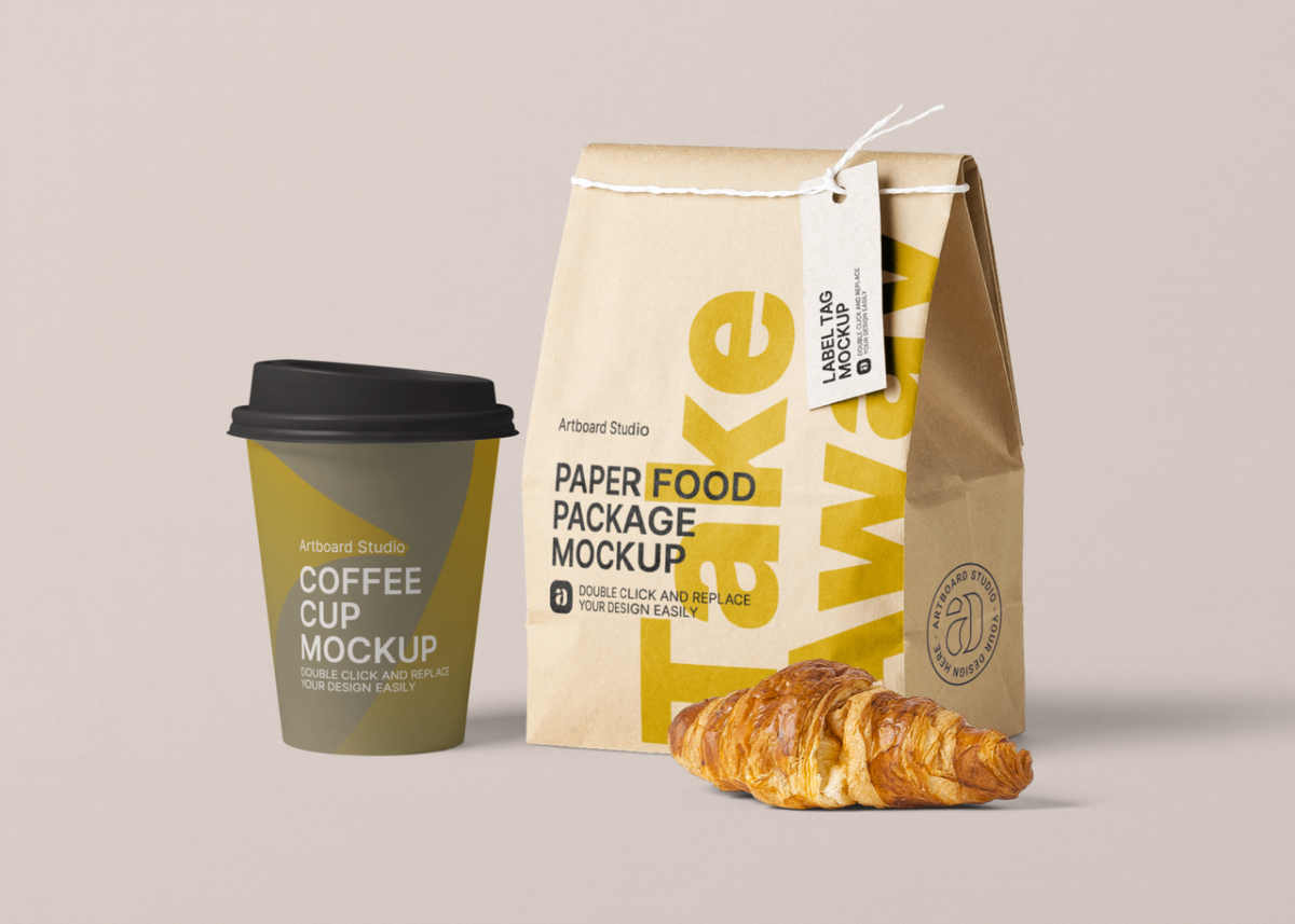 Download Take Away Cafe Package Mockup Scene