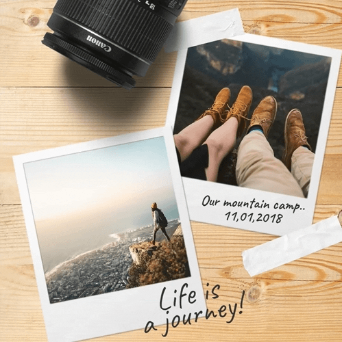 polaroid template for travel