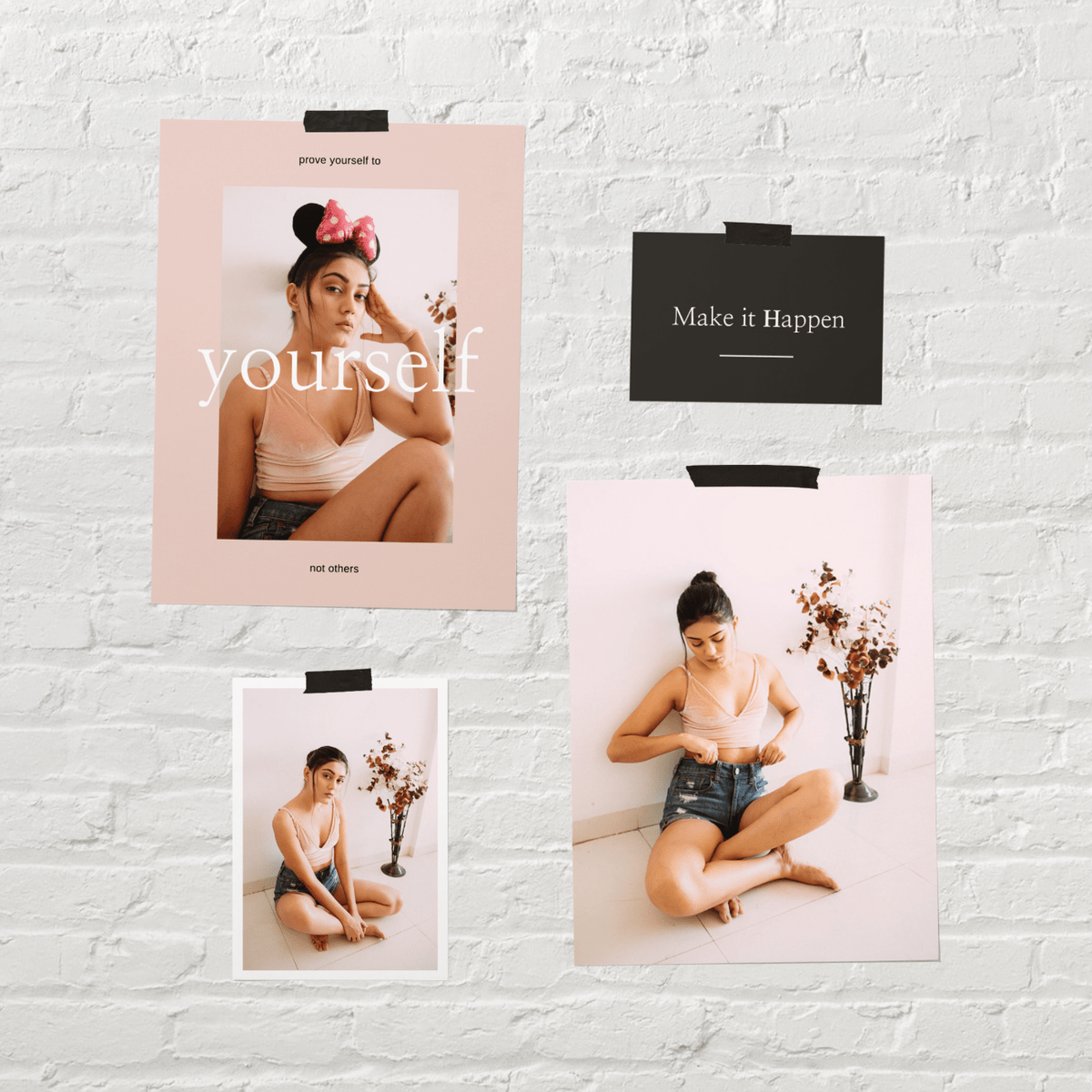 polaroid template on wall