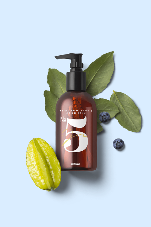 Download Cosmetic Amber Bottle Mockup Scene