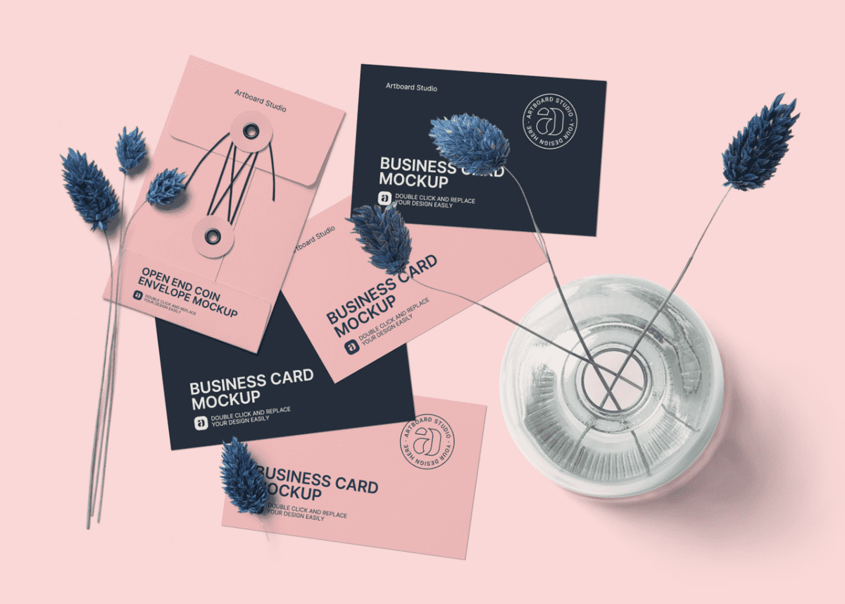 Download Business Cards And Envelope Mockup Scene