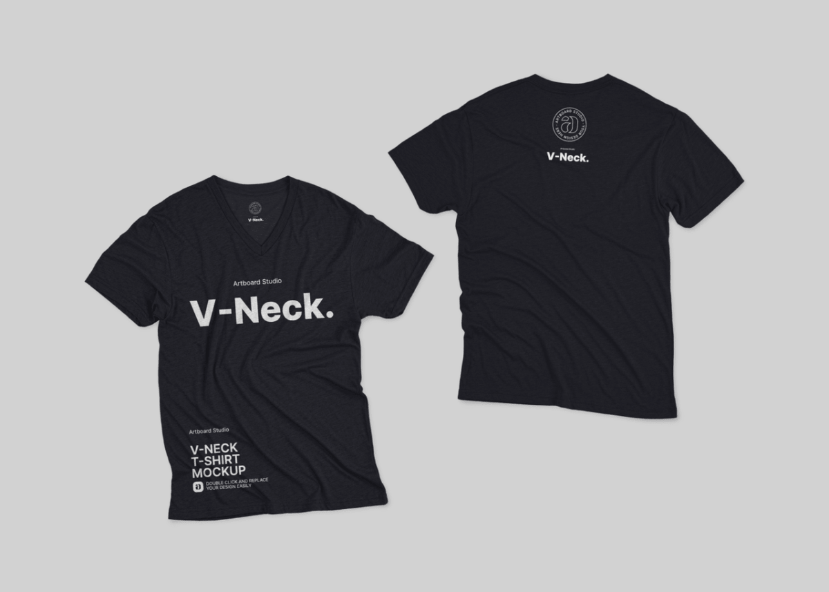 Download Men S Tri Blend V Neck T Shirt Mockup Template