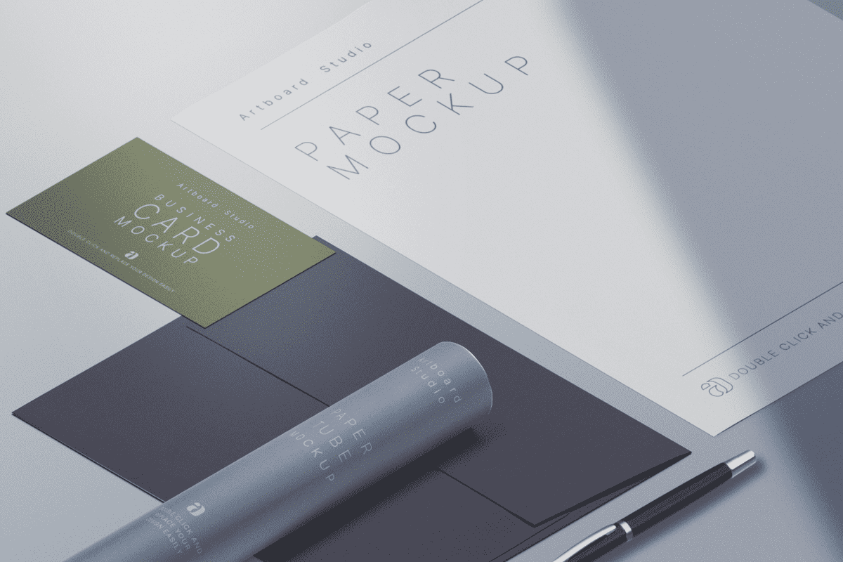 Download Isometric Branding Identity Mockup Template