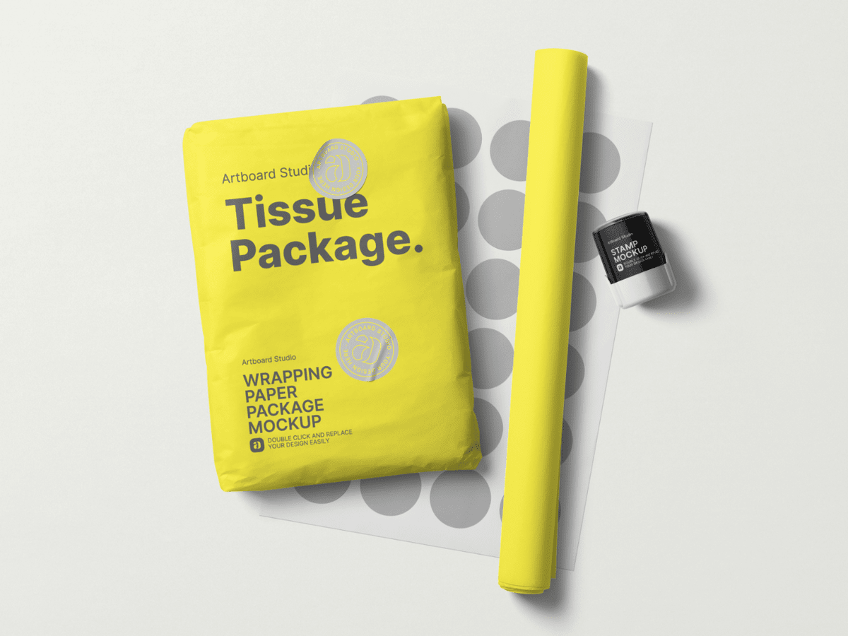 Download Wrapping Tissue Package Mockup Template