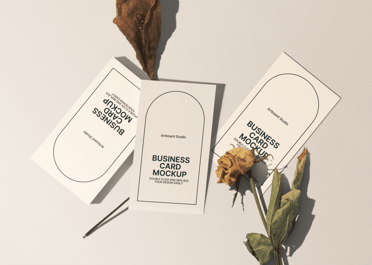 Download Feminine Business Cards Mockup Scene