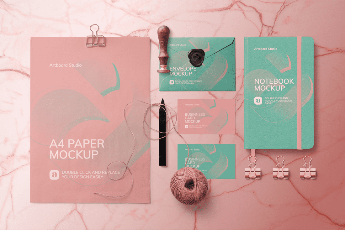Download Stationery Concept Branding Mockup Scene