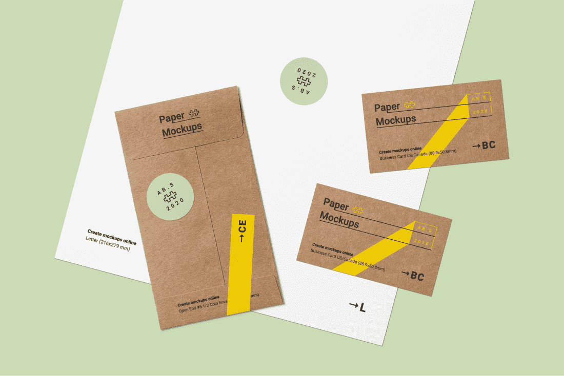 Branding Design Mockup Scene With Craft Papers