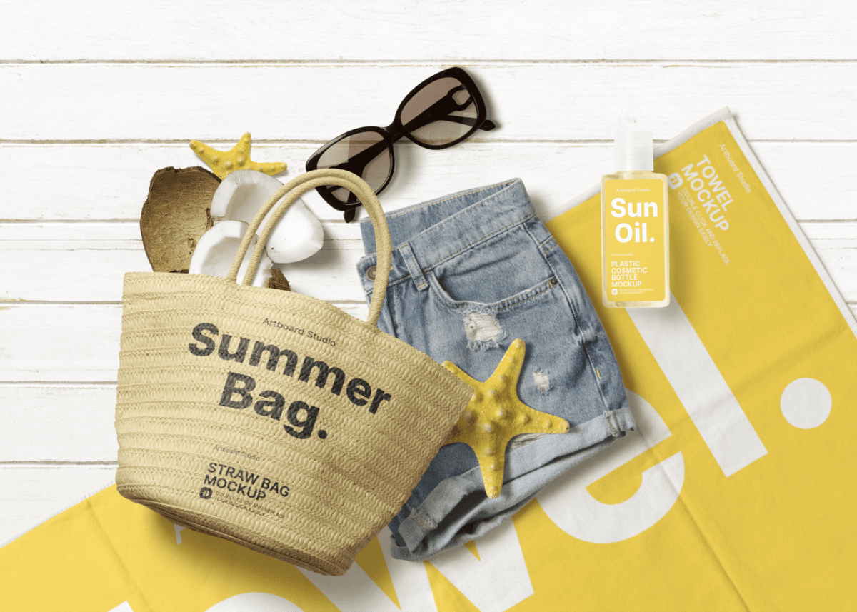 Download Summer Related Apparel Mockup Template