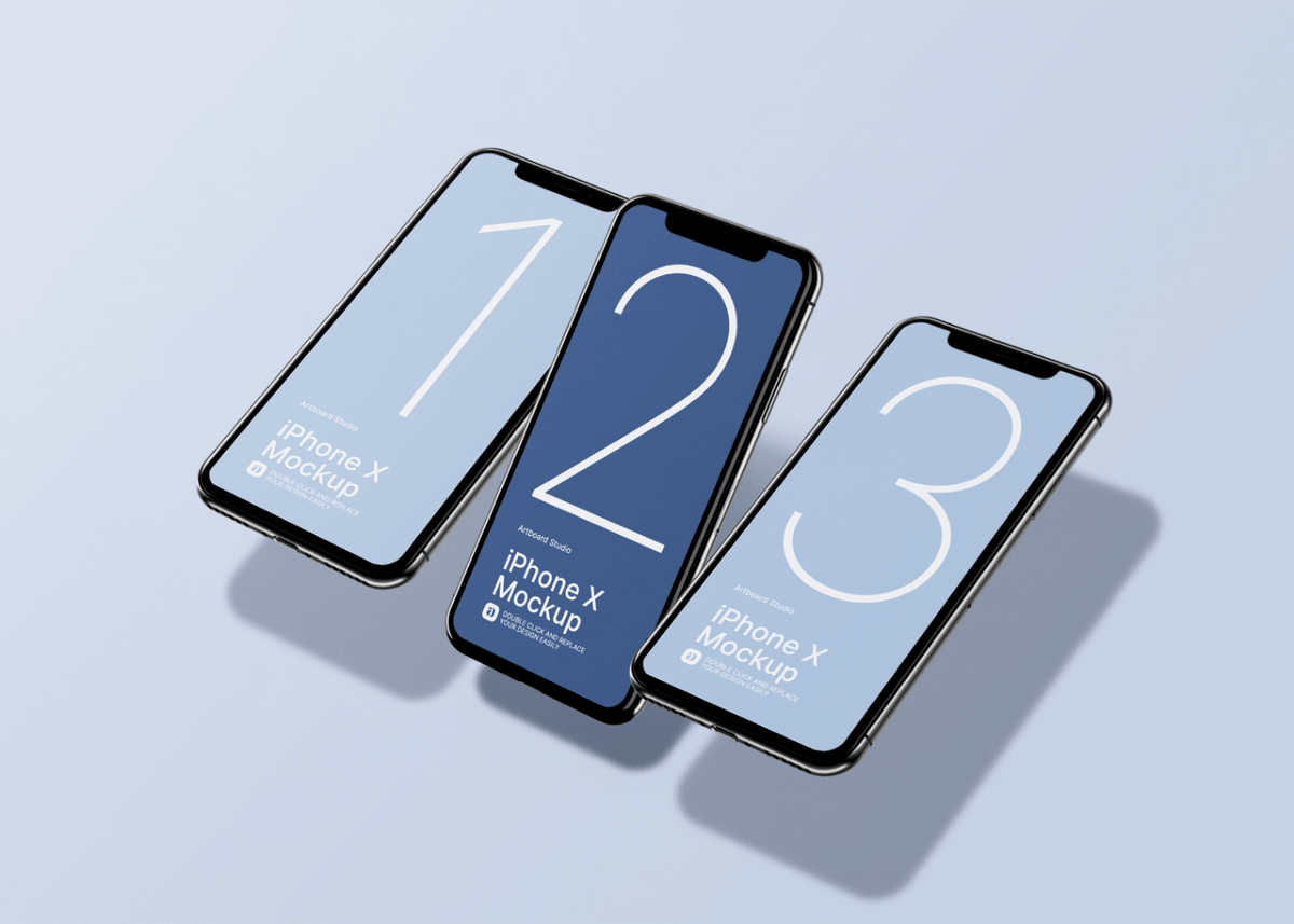 Floating Iphone X Mockup Template