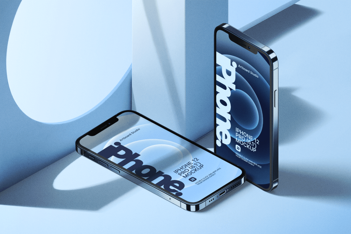 Download Shadow Overlay Iphone 12 Pro Mockup Template