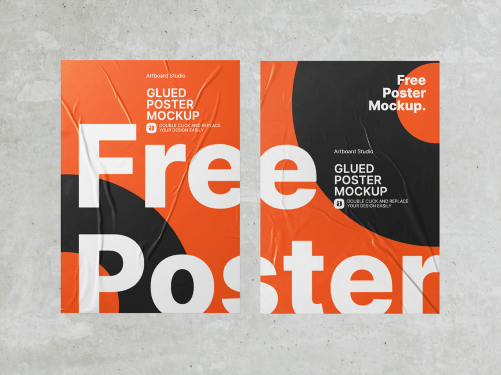 Free Glued Poster Template
