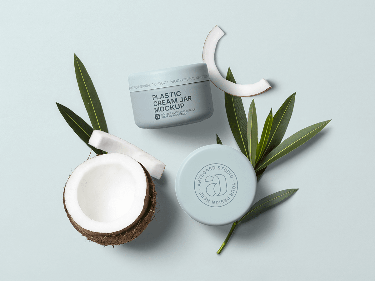 Download Plastic Cream Jar Mockup Template