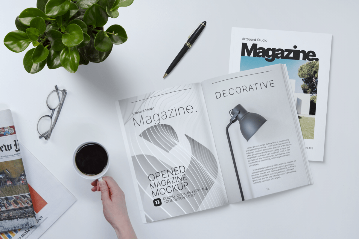 Download Animated Magazine Mockup Template