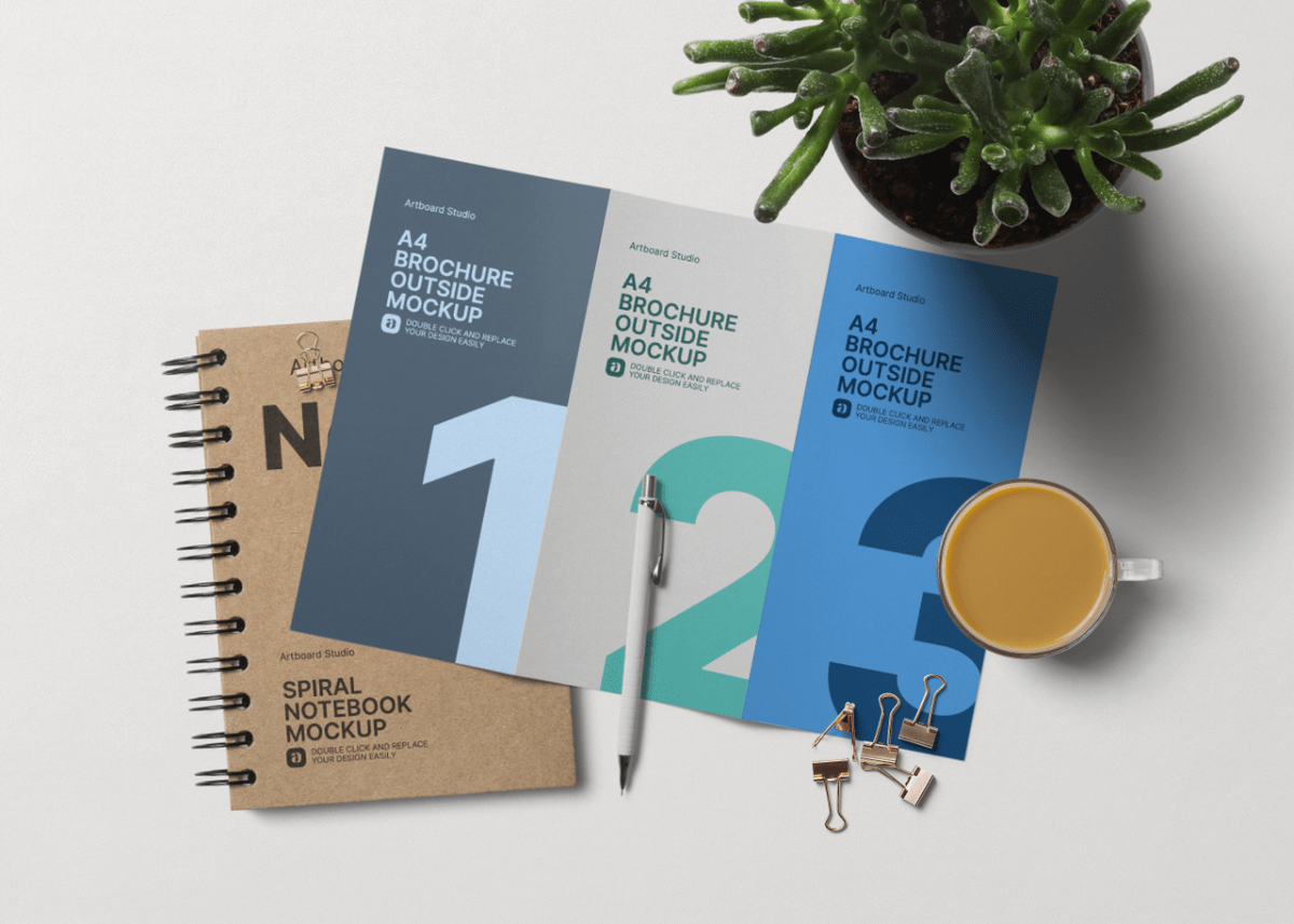 Download A4 Brochure Mockup Template