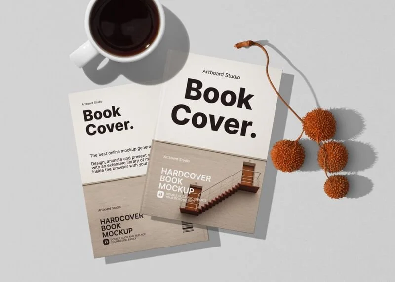Medium Octavo Hardcover Book Mockup Template
