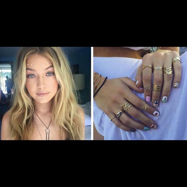 Gigi Hadid turned 21 last week &amp; celebrated her birthday at #Coachella with these gorgeous nails! 😘💅🏽 #nailenvy