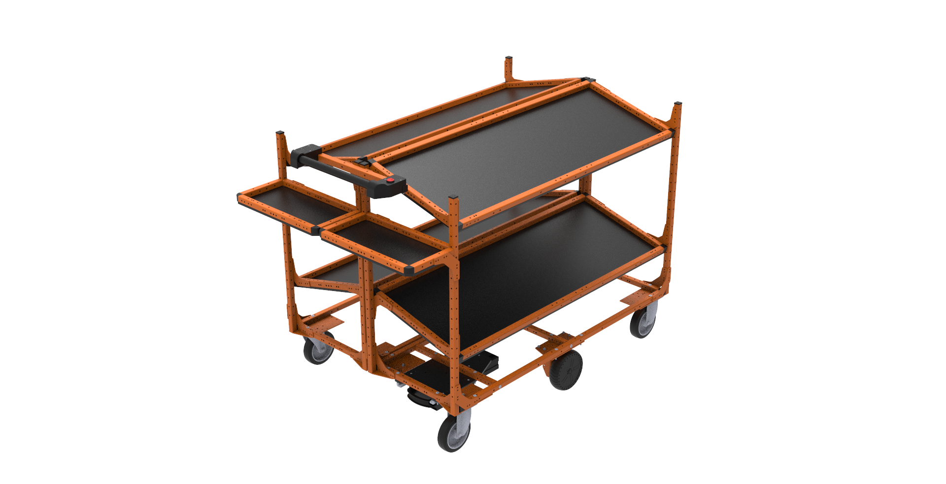 Chariot de picking ergonomique motorisé. Motorisation pour chariots et rolls. Moteur, chariot, roll, ergonomie.