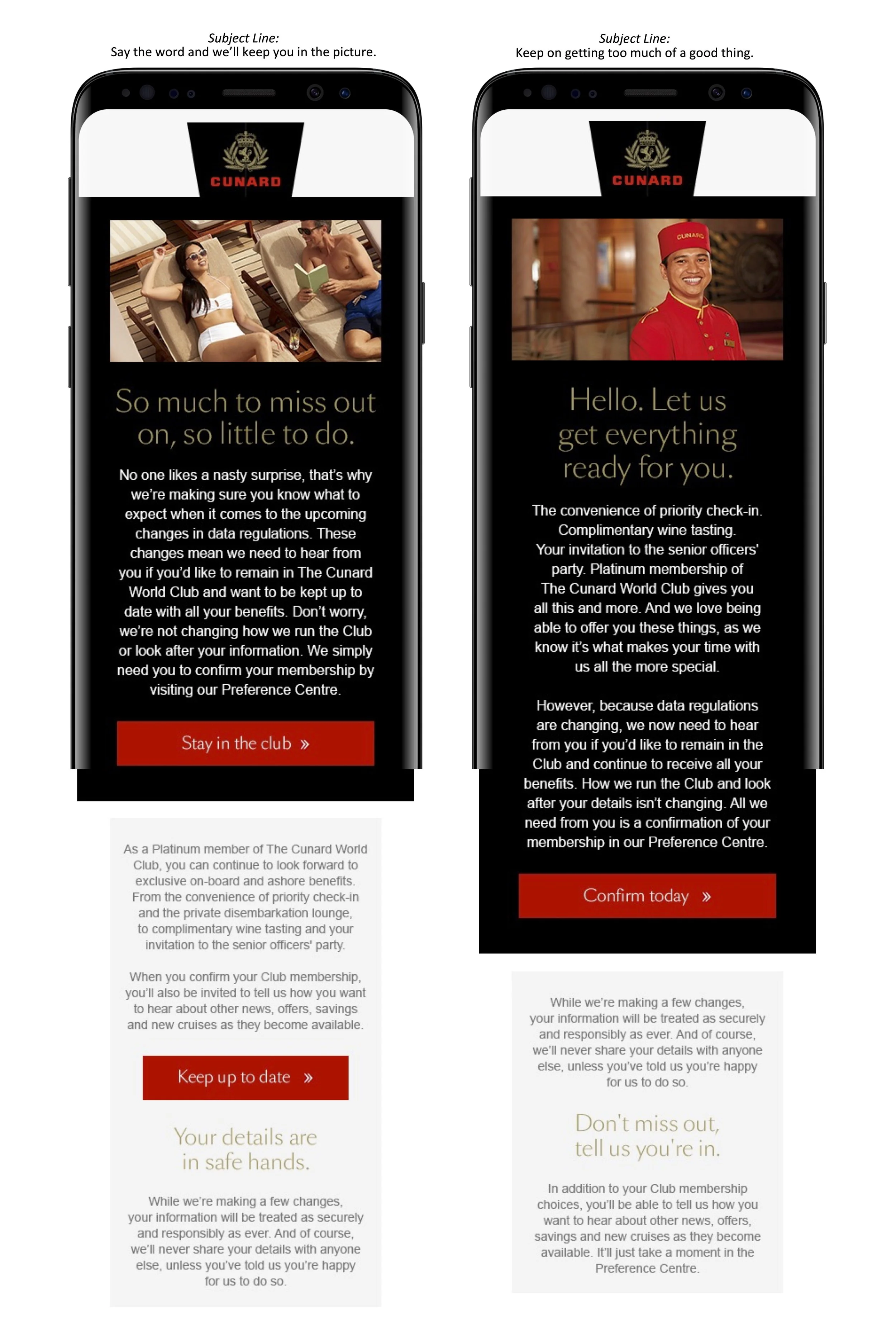 Cunard GDPR Email Testing