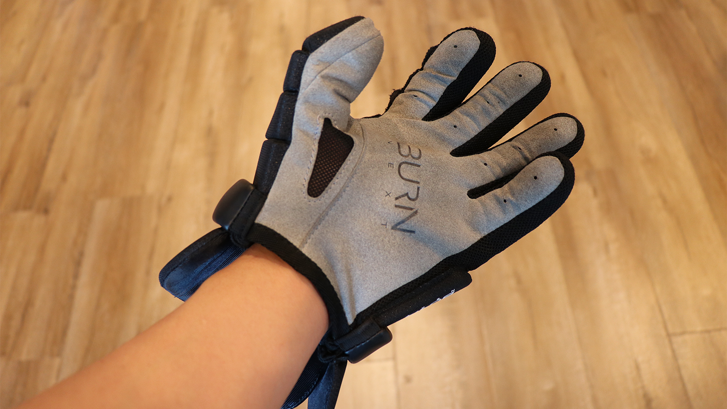 A lacrosse glove but with no inner wrist protection.