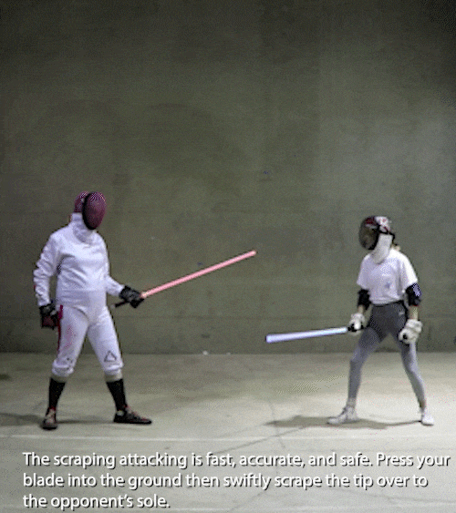 Make sure to press the blade into the ground to make sure it doesn’t ricochet up to the ankle or shin!