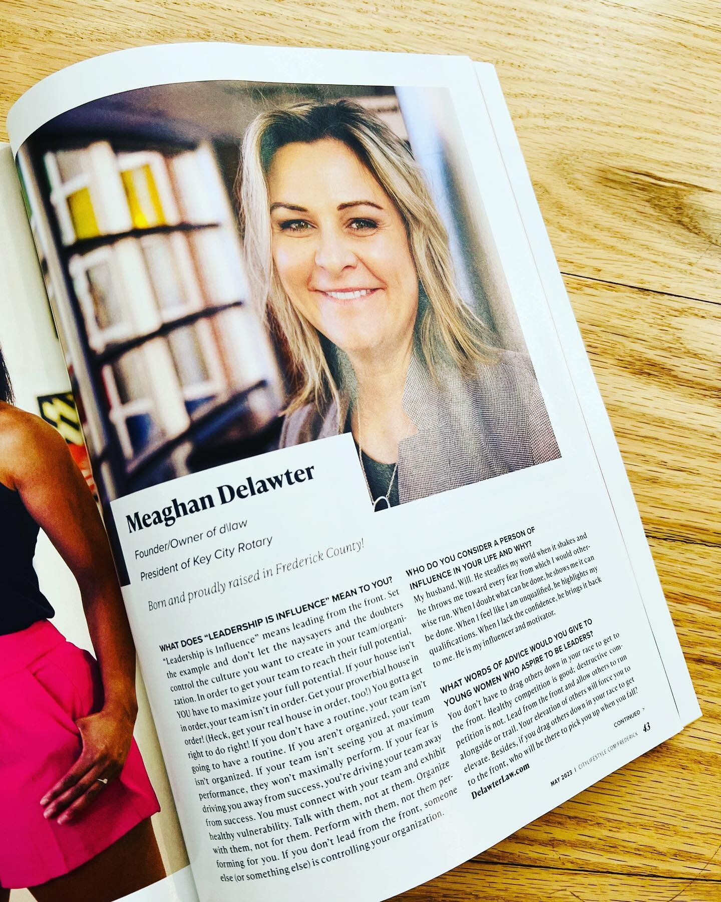 Meaghan was recently highlighted in @fredericklifestyle as a Woman of INFLUENCE in Frederick County. Big thank you to @fredericklifestyle, Amber Smith, and @lovelegacylife for this incredible honor! Check out her words of advice in the article and wh