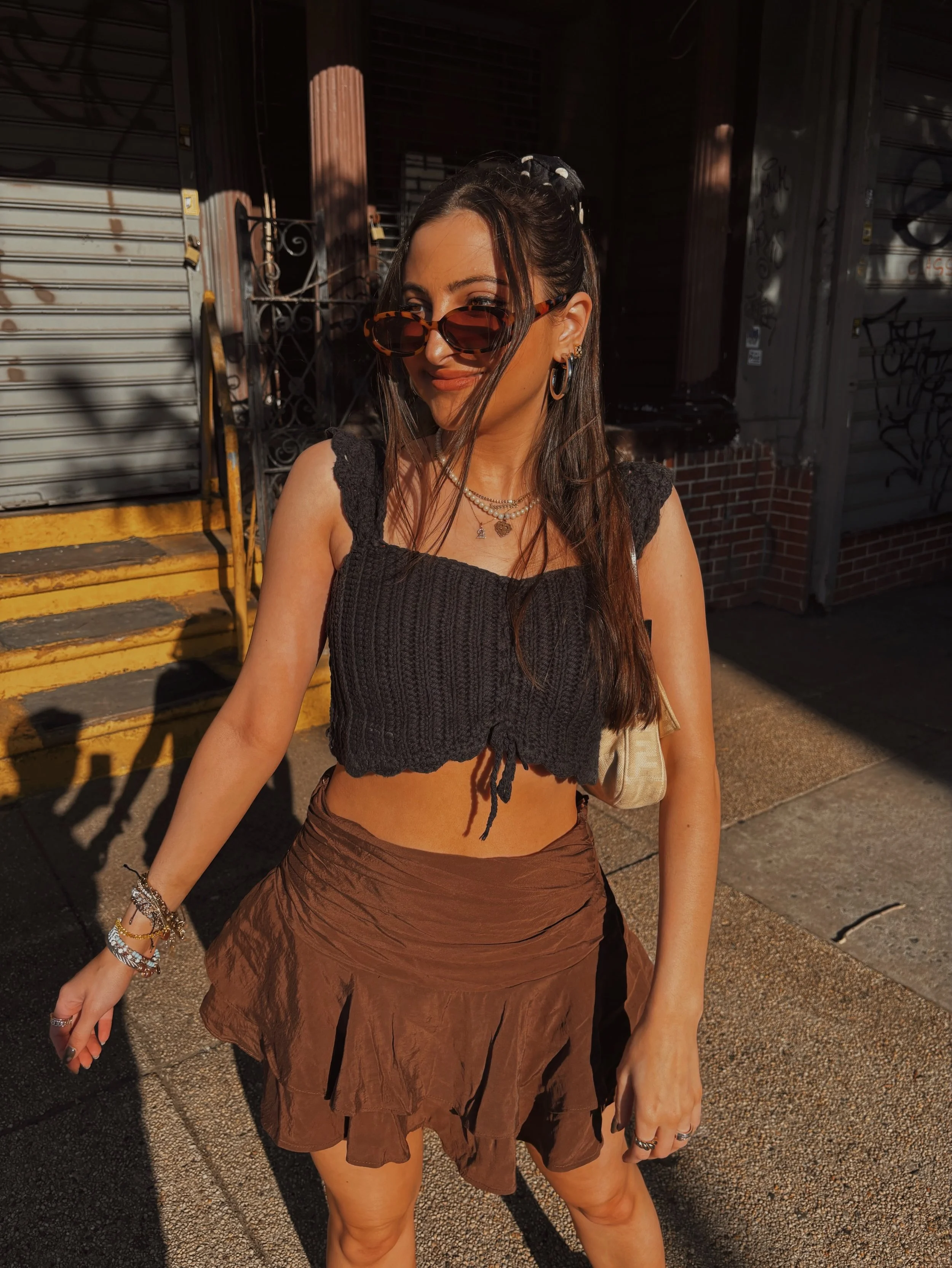 heatwave temps with a side of 🍕✖️🤎🪩🌼💫✨ #KILLERQUEEN 
&bull;
&bull;
&bull;
&bull;
&bull;
&bull;
&bull;
#nycstyleideas #summeroutfits #bloggerstyle #summeroutfitideas